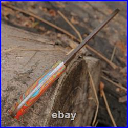 Beautiful Copper Damascus handmade knife 10 inches knife with beautiful sheath