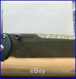 Benchmade 485-171 Valet Gold Class Folding Knife Damascus Axis #1463 Violet/blue