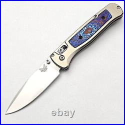 Benchmade Bugout 535 Titanium Scales Titanium Damascus Inlay 20CV Steel