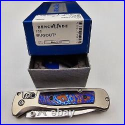 Benchmade Bugout 535 Titanium Scales Titanium Damascus Inlay 20CV Steel