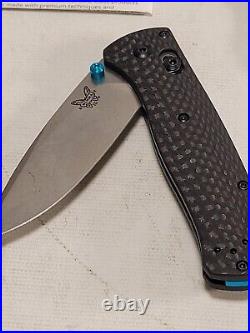 Benchmade Bugout Knife 535-3 Damascus Blade Black Carbon Fiber Scales