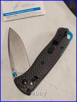 Benchmade Bugout Knife 535-3 Damascus Blade Black Carbon Fiber Scales