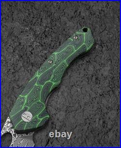 Bestech Knives Skirmish Folding Knife 3.22 Damascus Steel Blade Damascus/G10