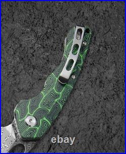 Bestech Knives Skirmish Folding Knife 3.22 Damascus Steel Blade Damascus/G10