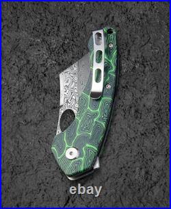 Bestech Knives Skirmish Folding Knife 3.22 Damascus Steel Blade Damascus/G10