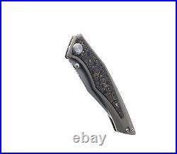 Bestech Togatta Folding Knife Bronze Ti/Damascus Copper CF Handle M390 BT2102G