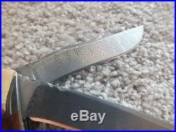 Bill Ruple Custom Handmade 2-blade Folding Knife With Damascus Blades
