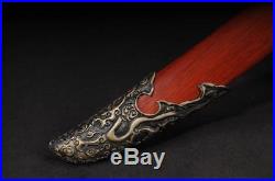 Blood Red Blade Folded Damascus Steel Chinese Saber Sword Battle Ready Knife