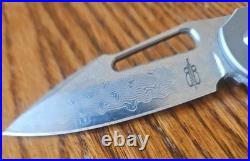 BnB Knives Titanium Flipper Knife V10 Damascus Blade