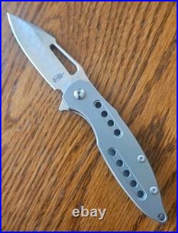 BnB Knives Titanium Flipper Knife V10 Damascus Blade