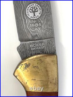 Boker Annual Damascus 1984 Folding Knife Limited 204/999 Thuya Wood Germany
