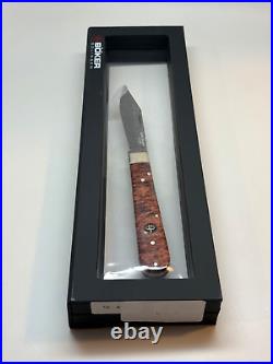 Boker Annual Damascus 2020 New in Sealed Original Box Damascus & Curly Birch