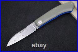 Boker Annual Damascus 2023 Slip Joint Grey & Blue G-10 Handle / Damasteel Blad