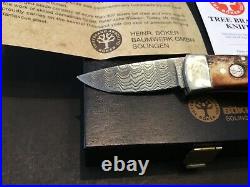 Boker Custom Limited Executive Stag Damascus Lockback Folding Folder Knife