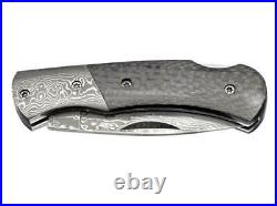 Boker DC Folding Knife Black Carbon Fiber Handle Damascus Plain Edge 01MB739DAM