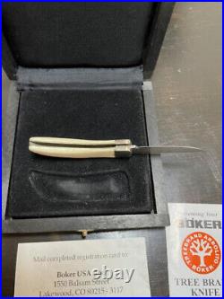 Boker Damascus Folding Pocket Knife in Box with COA Handmade Peter John Stienen