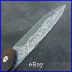 Boker Exskelibur I Folding Knife 3 ½ Damascus Steel Blade Cocobolo Wood Handle