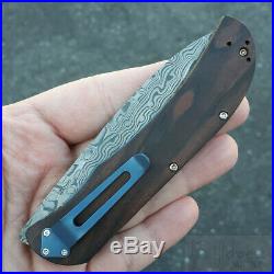 Boker Exskelibur I Folding Knife 3 ½ Damascus Steel Blade Cocobolo Wood Handle