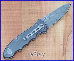 Boker Germany 110129dam Leopard III Damascus Steel Folding Knife Aluminum & Wood