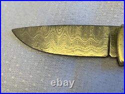 Boker Knife Damascus Folding Pocket in Box with COA 4.5 Handmade Manfred Sachse