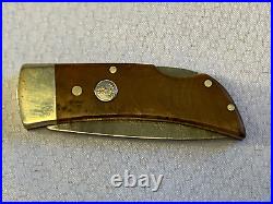 Boker Knife Damascus Folding Pocket in Box with COA 4.5 Handmade Manfred Sachse