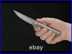 Boker Kwaiken Folding Knife 3.5 Damascus Steel Blade Titanium Handle 01BO297DAM