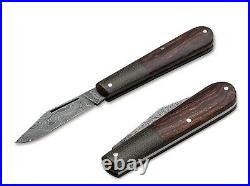 Boker Leopard Folding Knife 2.64 Damascus Steel Blade Ironwood / Micarta Handle