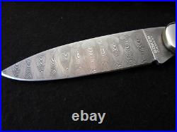 Boker Limited Edition Ebony, Damascus Fellow Lockback Mint in Wood box
