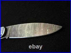 Boker Limited Edition Ebony, Damascus Fellow Lockback Mint in Wood box
