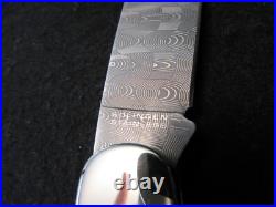 Boker Limited Edition Ebony, Damascus Fellow Lockback Mint in Wood box