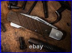Boker Lock Folding Knife 3.31 Damascus Steel Blade Walnut Wood Handle 110715DAM