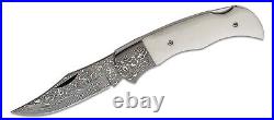 Boker Magnum Damascus Blade Folding Knife, Bone Handles 01MB180DAM