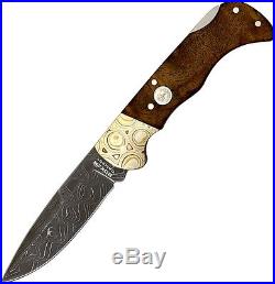 Boker Mokume Damascus Blade Folding Knife Exotic Imbula Wood Grips Boker Ger