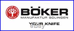 Boker Mokume Damascus Folding Lockback Knife With Imbula Wood Handles Germany