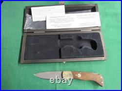 Boker Mokume Damascus Wood Handle Lockback Folding Knife