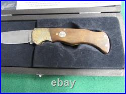 Boker Mokume Damascus Wood Handle Lockback Folding Knife