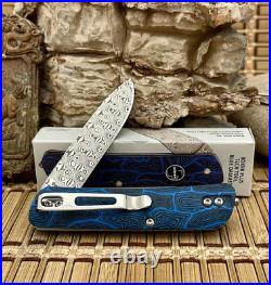 Boker Plus Blue/Black G-10 Tech Tool 110 Layer Damascus Slipjoint Pocket Knife