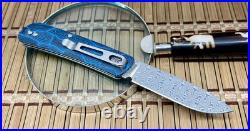 Boker Plus Blue/Black G-10 Tech Tool 110 Layer Damascus Slipjoint Pocket Knife