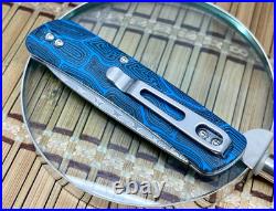 Boker Plus Blue/Black G-10 Tech Tool 110 Layer Damascus Slipjoint Pocket Knife