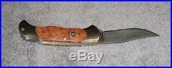 Boker Scout Folding Knife with Damascus Blade and Amboina Wood Handle