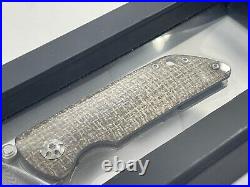 Boker Sherman M4 Pocket Knife Chad Nicholes Damascus Burlap Micarta Scale #723