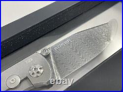 Boker Sherman M4 Pocket Knife Chad Nicholes Damascus Burlap Micarta Scale #723