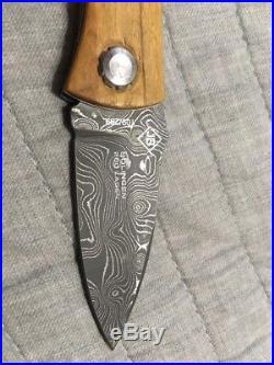Boker Thorn Damascus Olive Folding Knife