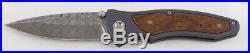Boker Tirpitz 300 Layer Damascus Folding Knife Aluminum Walnut Inlay Germany