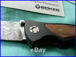 Boker Tirpitz Damascus Steel Folding Pocket Knife Made In Germany masterpiece
