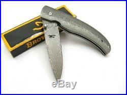Browning 240 Full Damascus Straight Folder Folding Pocket Knife 3220240