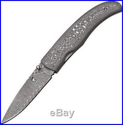 Browning 3220240 Damascus Linerlock Folding Knife 3 Drop Blade/Gray Handle