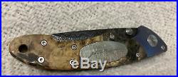 Browning Model 77 Folding Knife Mammoth Tooth Look Handle Damascus Steel Blade