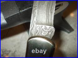 Buck 110 X Jigged Bone, Damascus Knife 1990's With Custom Sheath, Rare Deal, L@@k