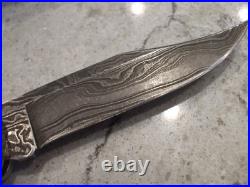 Buck 110 X Jigged Bone, Damascus Knife 1990's With Custom Sheath, Rare Deal, L@@k
